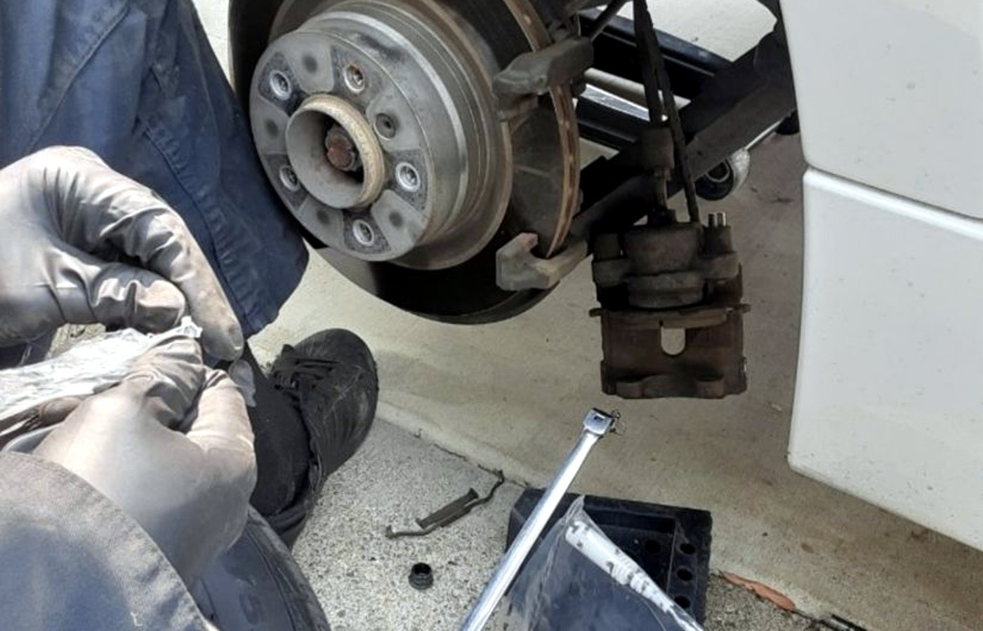 Caliper coming off during a Chattanooga brake service